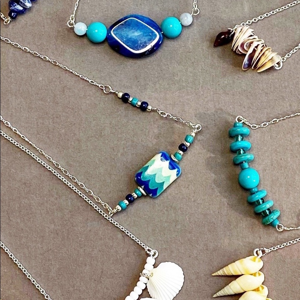 Ocean Waves Natural Stone Pendant - Picture 6 of 7